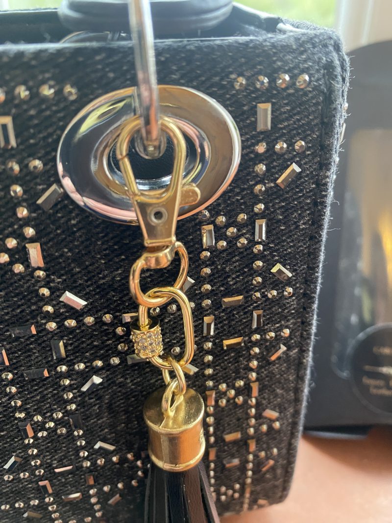 Stunning bag charm/ tassel/keyring with cubic zirconium embelishment