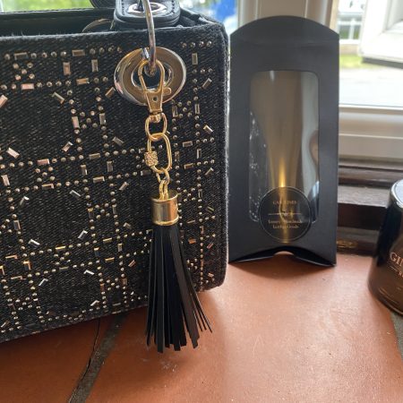 Stunning bag charm/ tassel/keyring with cubic zirconium embelishment