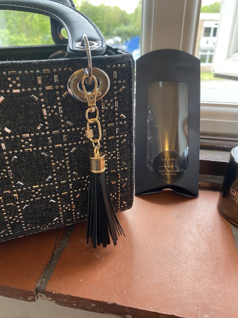 Stunning bag charm/ tassel/keyring with cubic zirconium embelishment