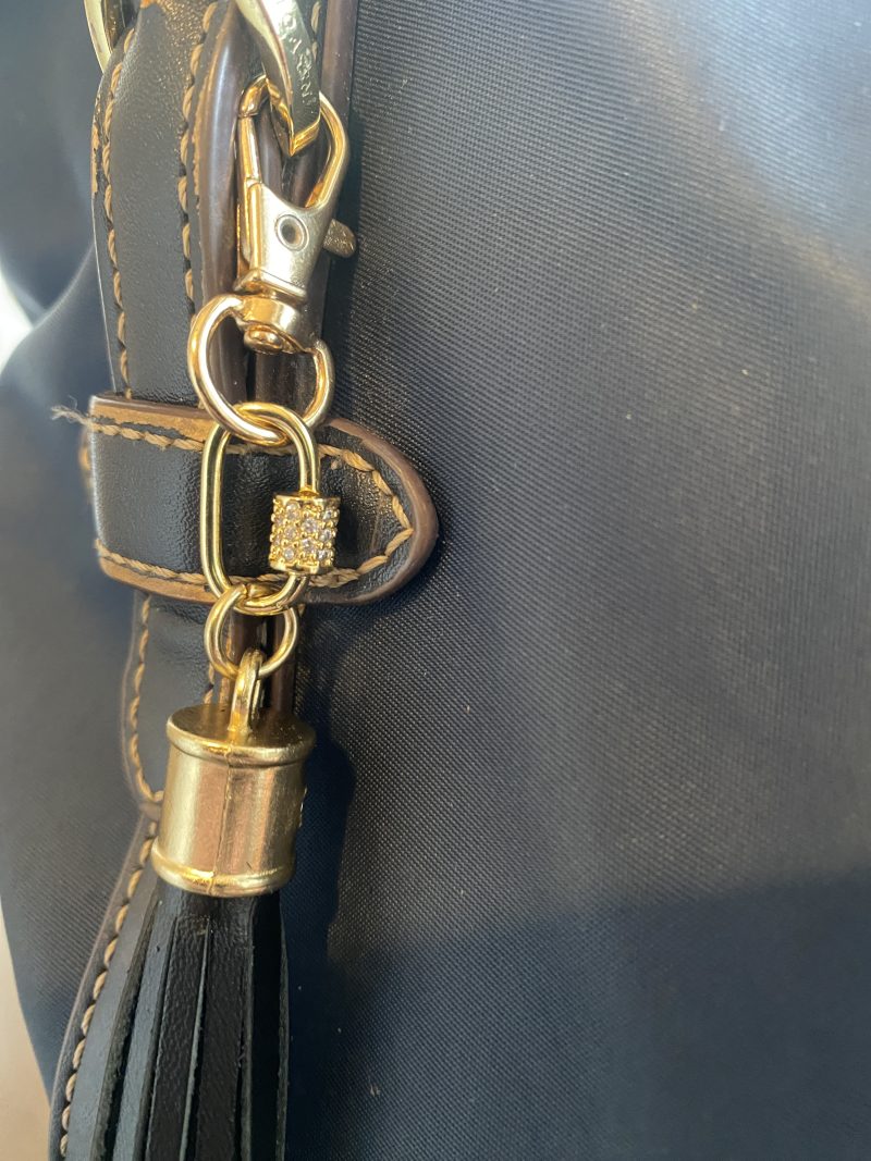 Stunning bag charm/ tassel/keyring with cubic zirconium embelishment