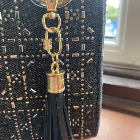 Stunning bag charm/ tassel/keyring with cubic zirconium embelishment