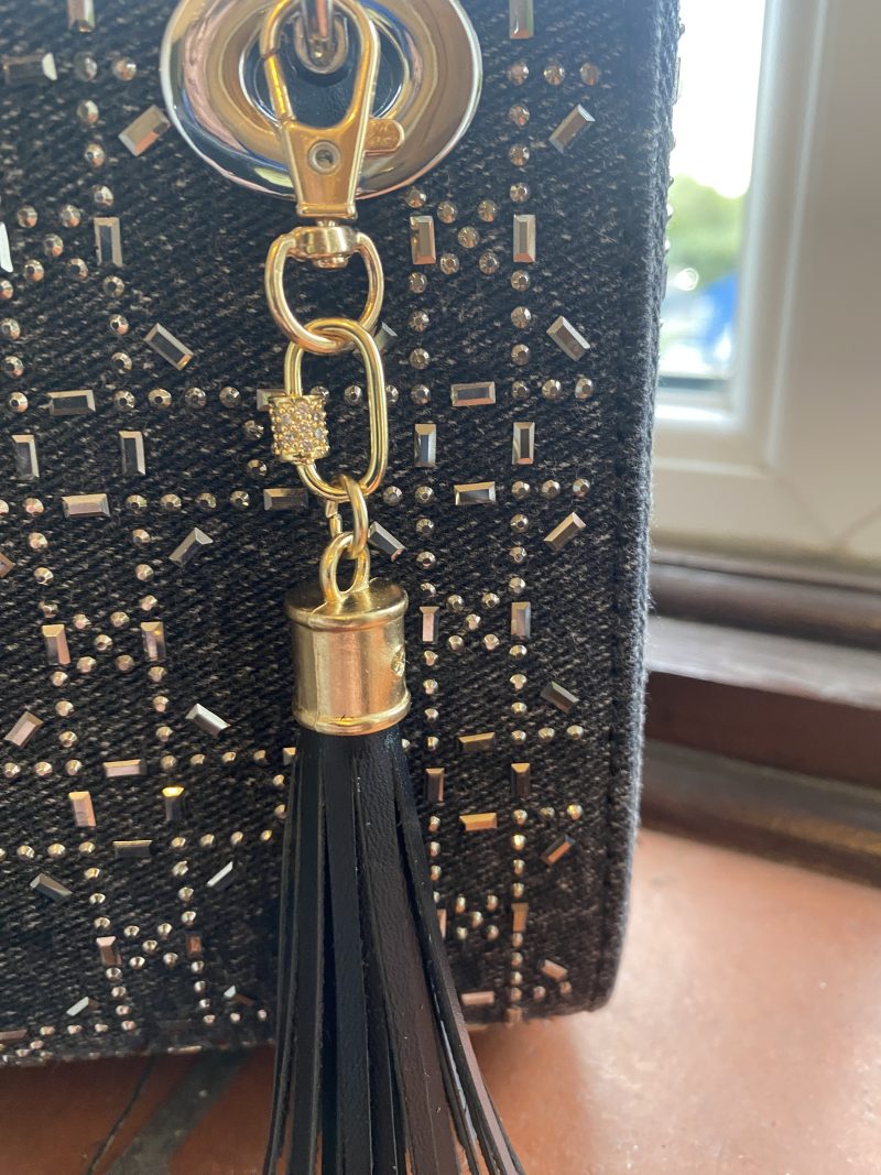 Stunning bag charm/ tassel/keyring with cubic zirconium embelishment