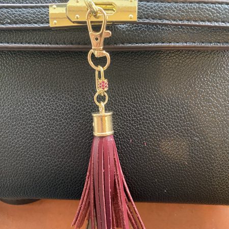 Stunning red Cubic zirconium bag charm/ tassel/ keyring