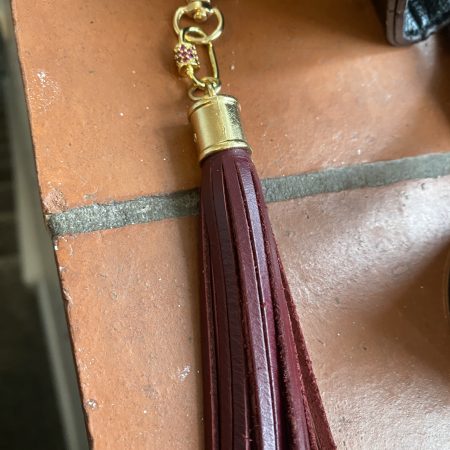 Stunning red Cubic zirconium bag charm/ tassel/ keyring