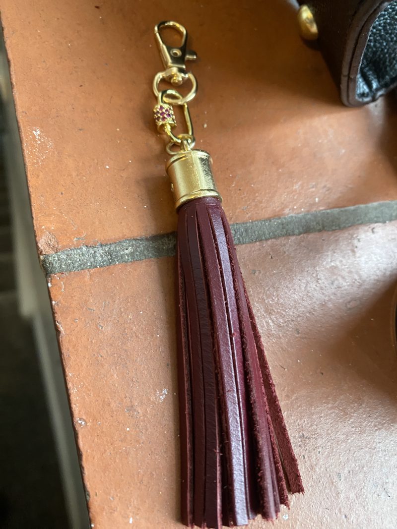 Stunning red Cubic zirconium bag charm/ tassel/ keyring