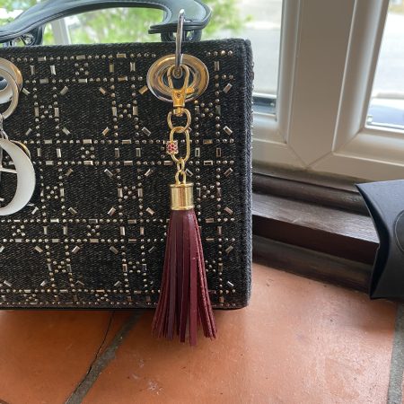 Stunning red Cubic zirconium bag charm/ tassel/ keyring
