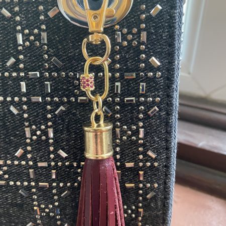 Stunning red Cubic zirconium bag charm/ tassel/ keyring