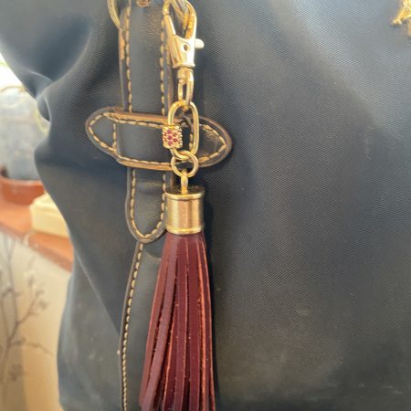 Stunning red Cubic zirconium bag charm/ tassel/ keyring