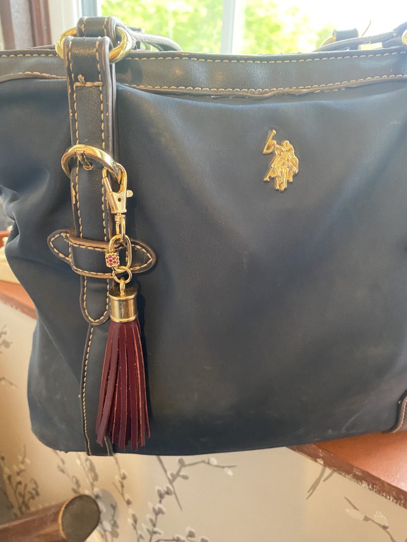 Stunning red Cubic zirconium bag charm/ tassel/ keyring