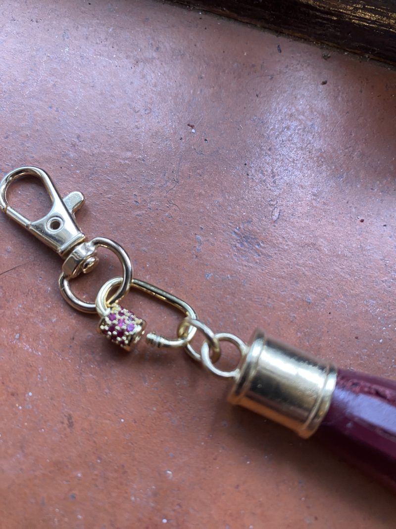 Stunning red Cubic zirconium bag charm/ tassel/ keyring