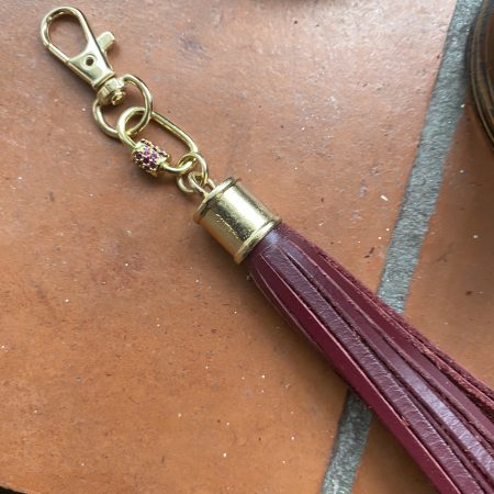 Stunning red Cubic zirconium bag charm/ tassel/ keyring