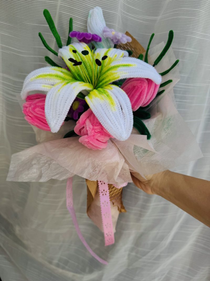 Soft day - handmade flower bouquet