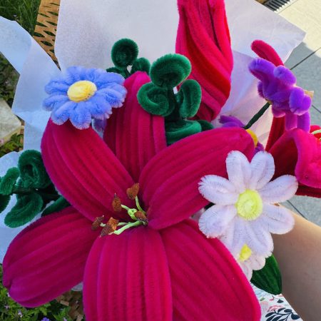 Electric pink - handmade flower bouquet