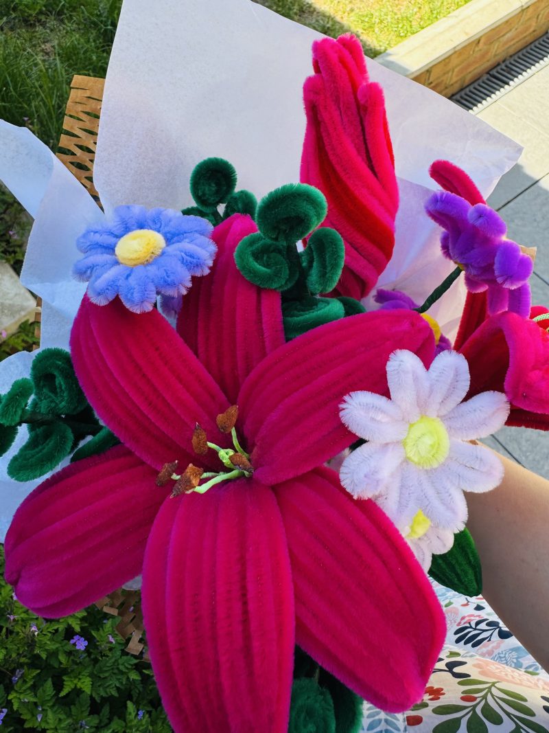 Electric pink - handmade flower bouquet