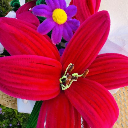 Electric pink - handmade flower bouquet