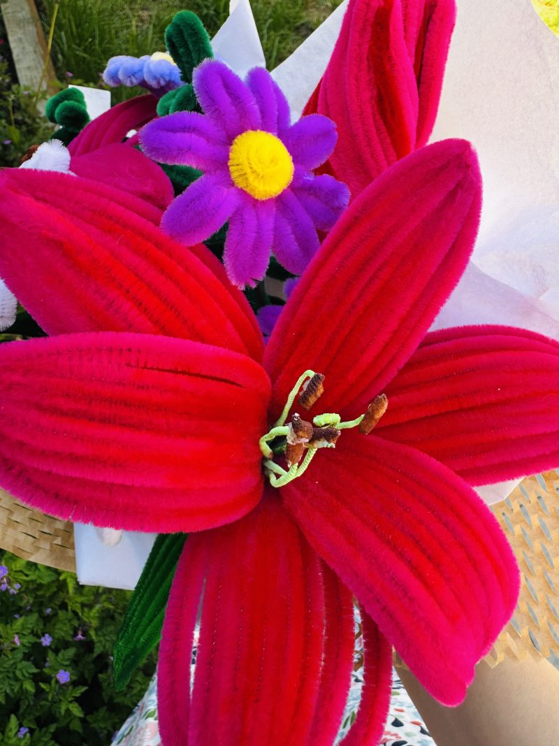 Electric pink - handmade flower bouquet