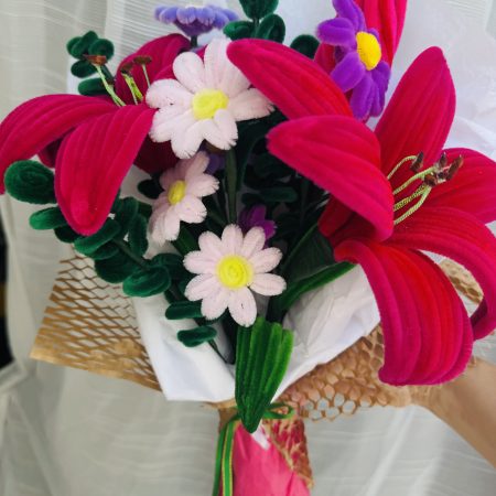 Electric pink - handmade flower bouquet