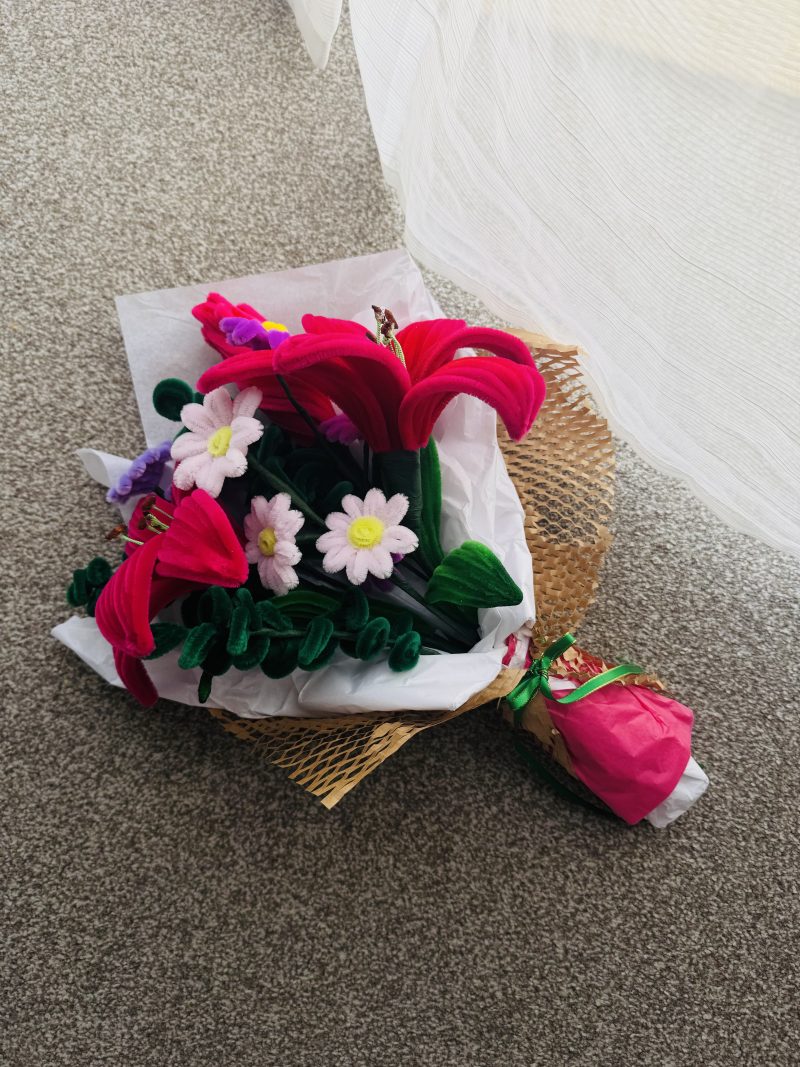 Electric pink - handmade flower bouquet