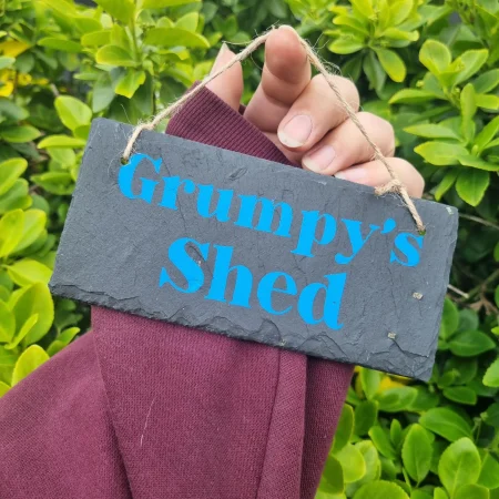 Hand Painted Reclaimed Slate Sign - Grumpy's Shed