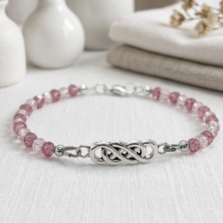 Pink Crystal Infinity knot Bracelet