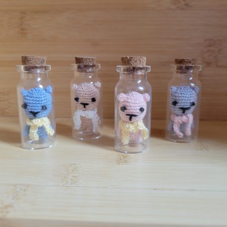 Whimsy Bear in a Bottle – Miniature Crochet Keepsake