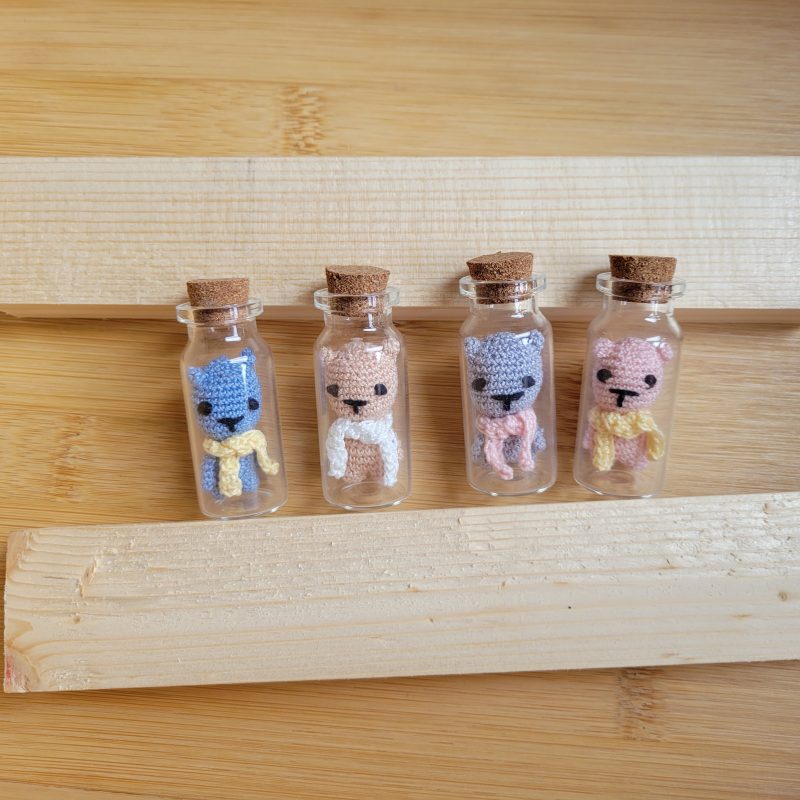 Whimsy Bear in a Bottle – Miniature Crochet Keepsake