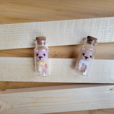 Whimsy Bear in a Bottle – Miniature Crochet Keepsake