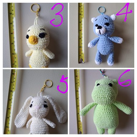 Crochet amigurumi keychains