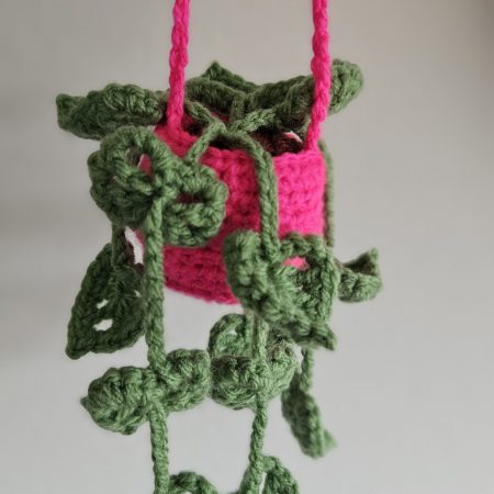 Hanging crochet plant