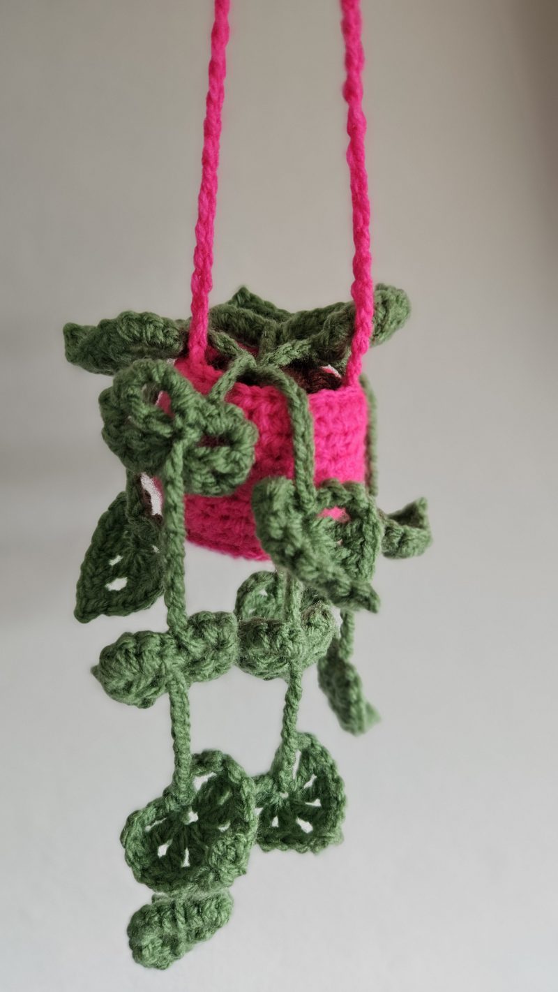 Hanging crochet plant