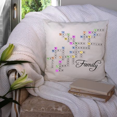 Personalised Family Names Crossword Puzzle Linen Cushion Cover