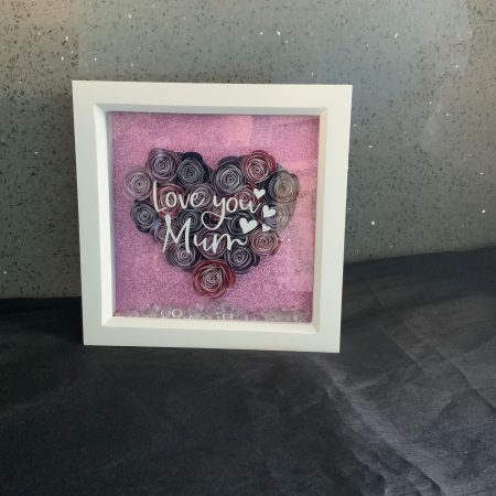 Love you mum Paper flower box frame