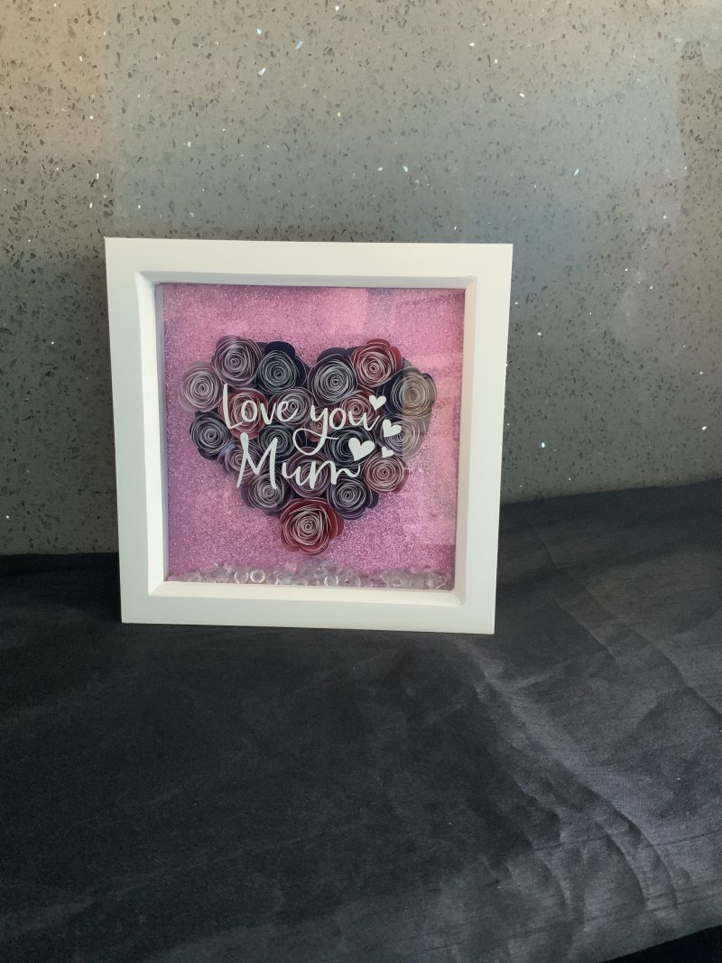 Love you mum Paper flower box frame