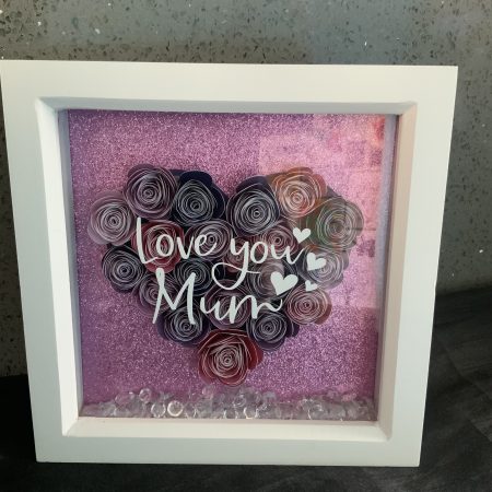 Love you mum Paper flower box frame