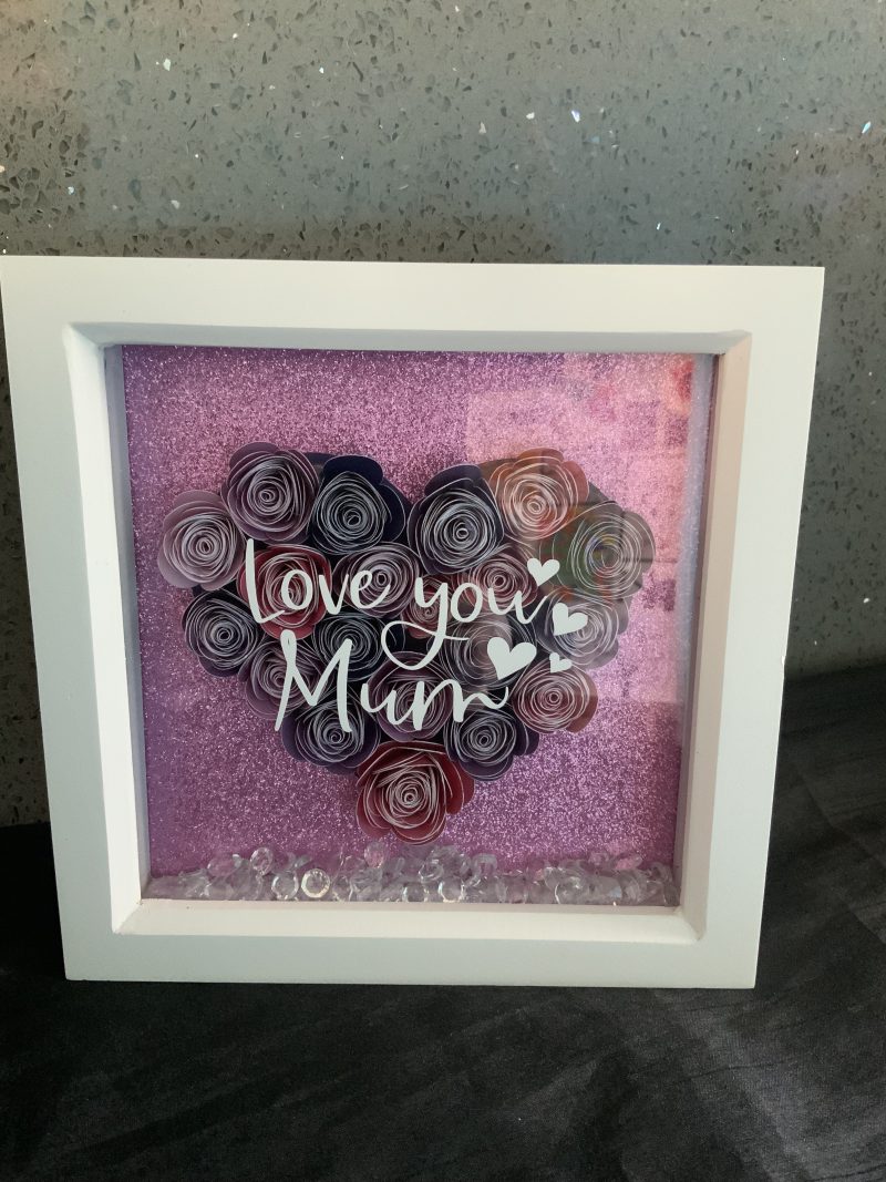 Love you mum Paper flower box frame