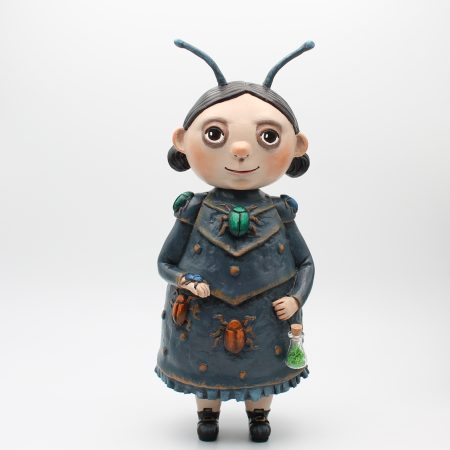 OOAK Handmade Art Doll, Whimsical Clay Character, 28 cm