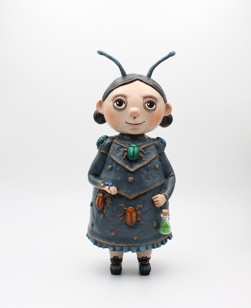 OOAK Handmade Art Doll, Whimsical Clay Character, 28 cm