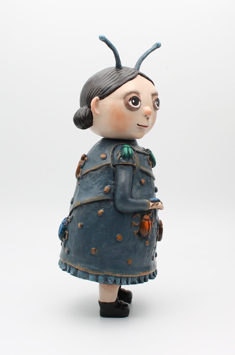 OOAK Handmade Art Doll, Whimsical Clay Character, 28 cm