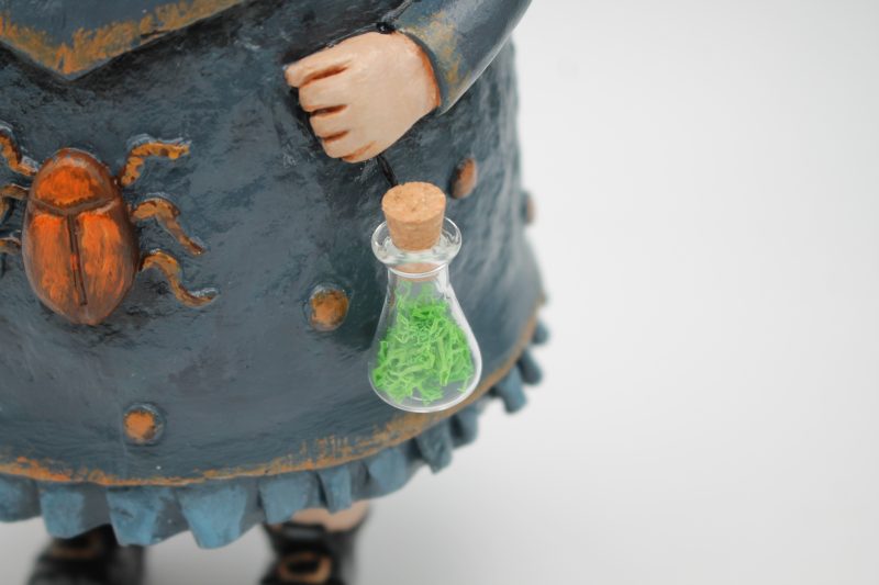 OOAK Handmade Art Doll, Whimsical Clay Character, 28 cm