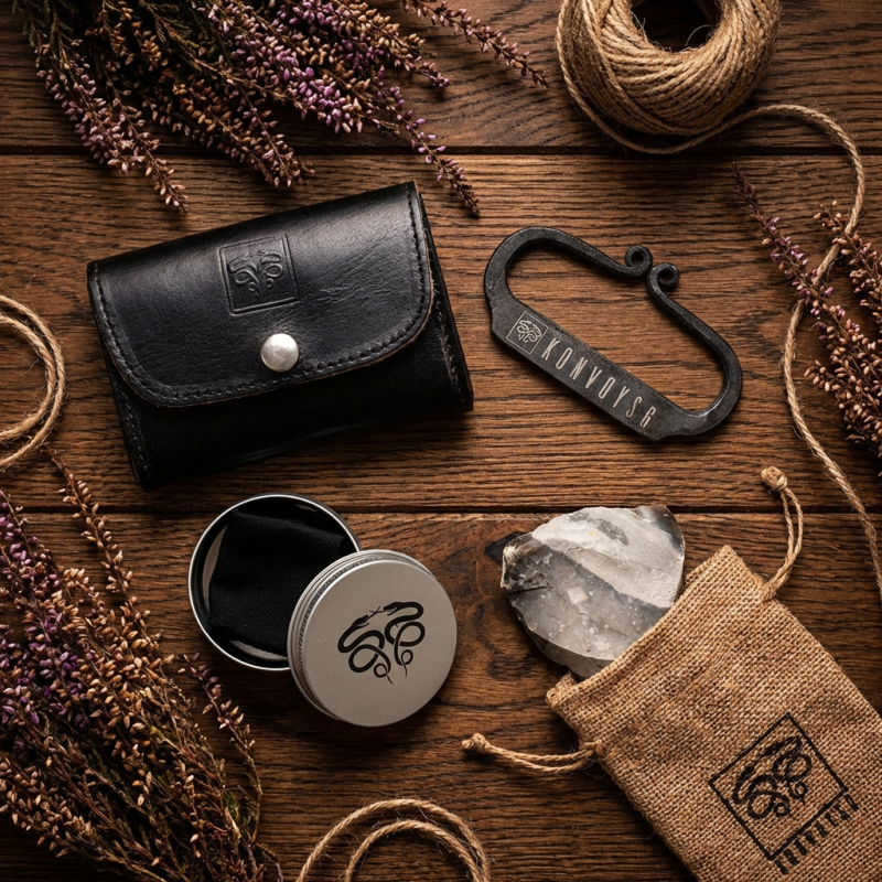 The Artisan Heritage Fire Kit – Hand-Forged Carbon Steel & English Flint in a Premium Top-Grain Leather Pouch