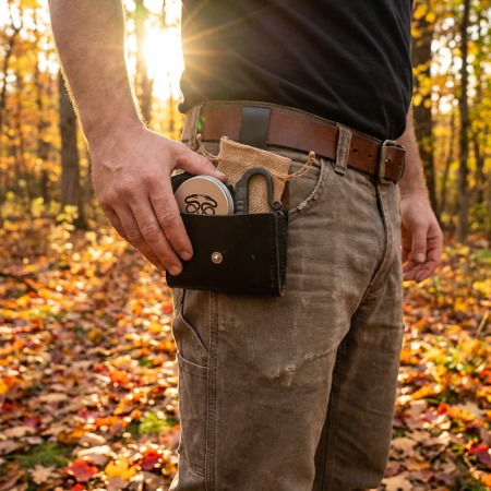 The Artisan Heritage Fire Kit – Hand-Forged Carbon Steel & English Flint in a Premium Top-Grain Leather Pouch