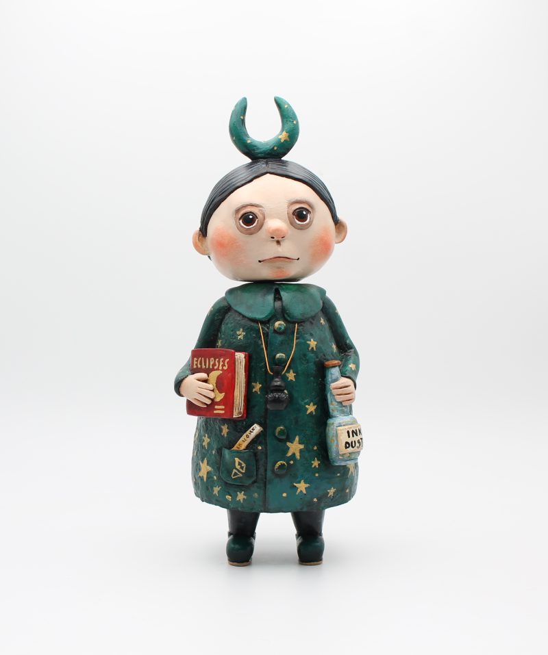 OOAK Handmade Art Doll, Celestial Clay Character, 28 cm