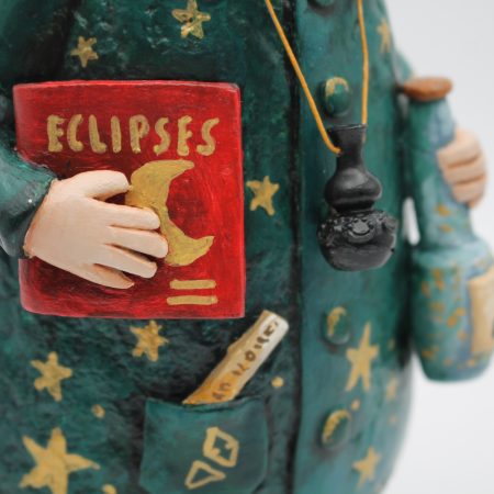 OOAK Handmade Art Doll, Celestial Clay Character, 28 cm