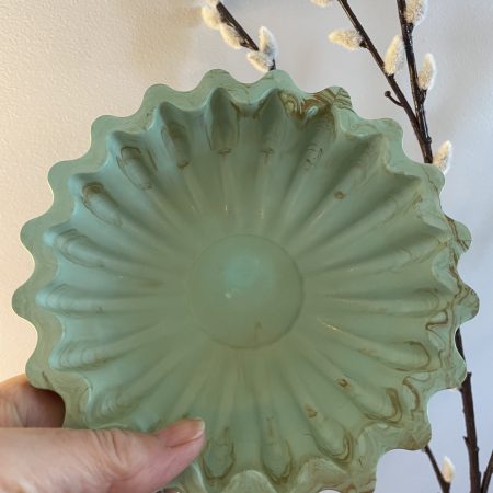 Eco resin fluted ruffle edge bowl handcrafted