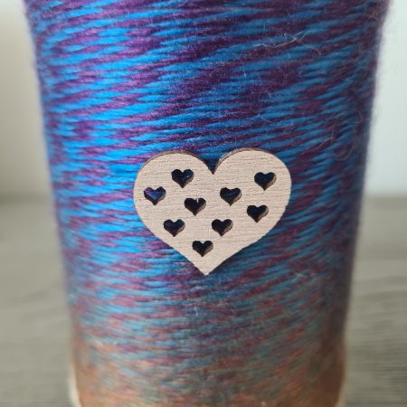 Set of 2 Upcycled Glass Jars Wrapped in Marble Effect Yarn