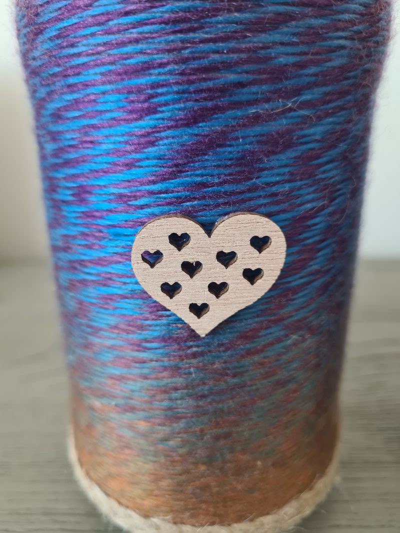 Set of 2 Upcycled Glass Jars Wrapped in Marble Effect Yarn