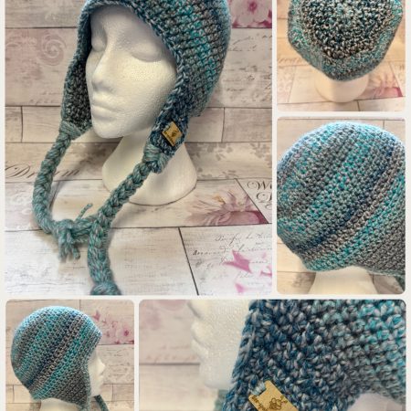 Crocheted Sherpa Style Hat with Ear Flaps – Unisex