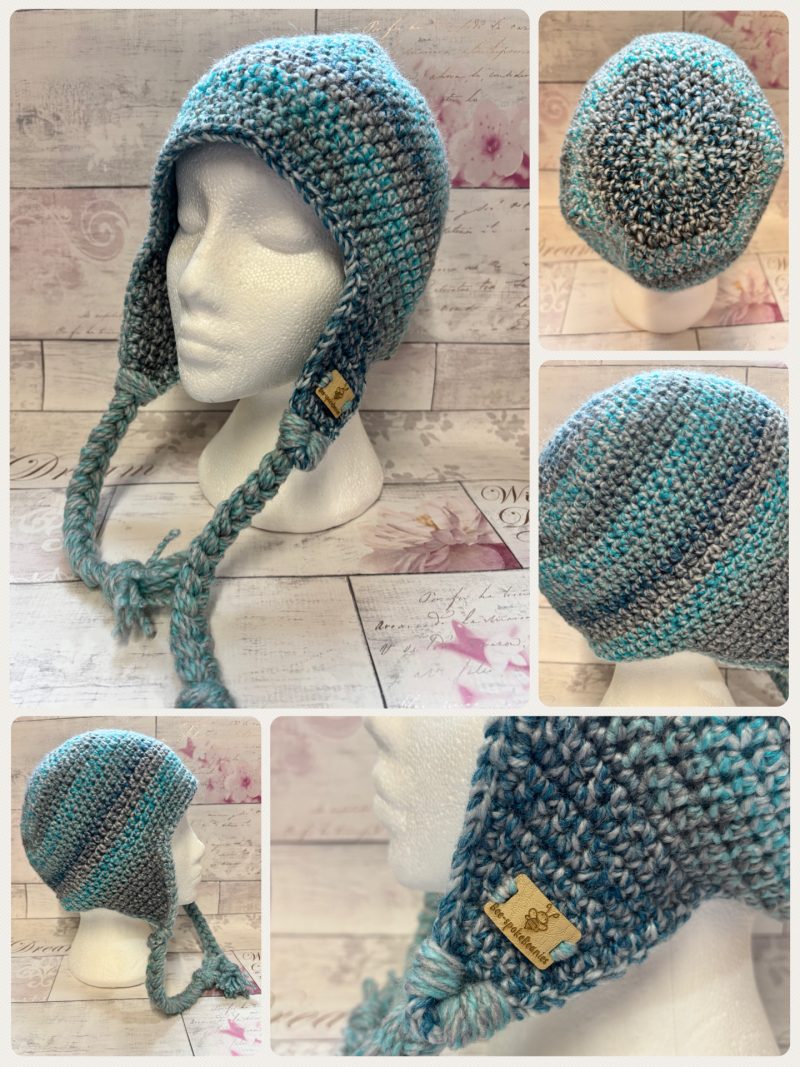 Crocheted Sherpa Style Hat with Ear Flaps – Unisex
