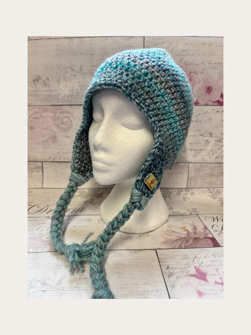 Crocheted Sherpa Style Hat with Ear Flaps – Unisex