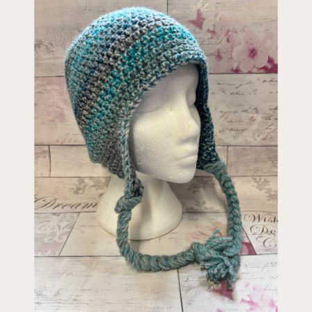 Crocheted Sherpa Style Hat with Ear Flaps – Unisex